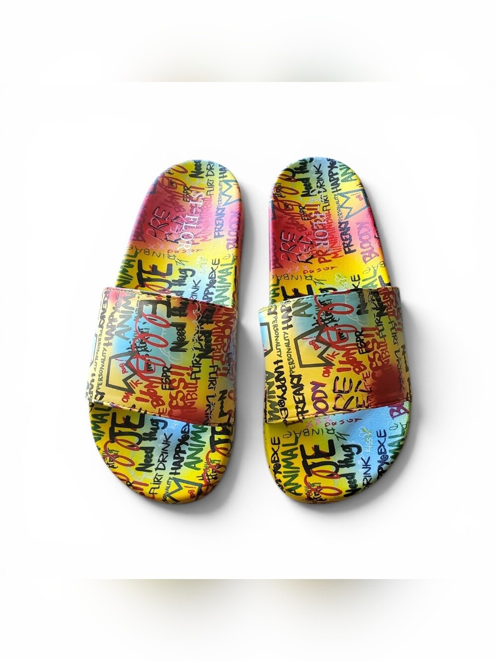 Colorful Graffiti Slide Sandals
